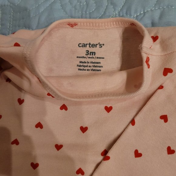 Extra Sweet! Carter's Baby 3-Piece Set-Red Jumper Pink Shirt White Tights 3M - Picture 5 of 14